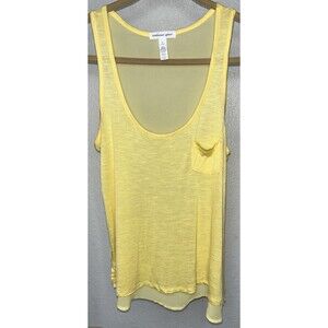 Ambiance Apparel Tunic Tank Top Women Sz Small Yellow
